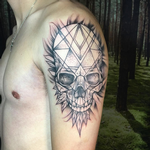 Tattoos - Geometric Skull. Instagram @MichaelBalesArt - 125157